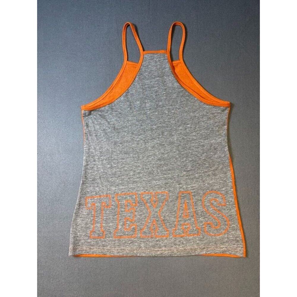 Women's We are Texas Orange White Longhorn Logo Front Gray Back Tank Top Small - Picture 2 of 9